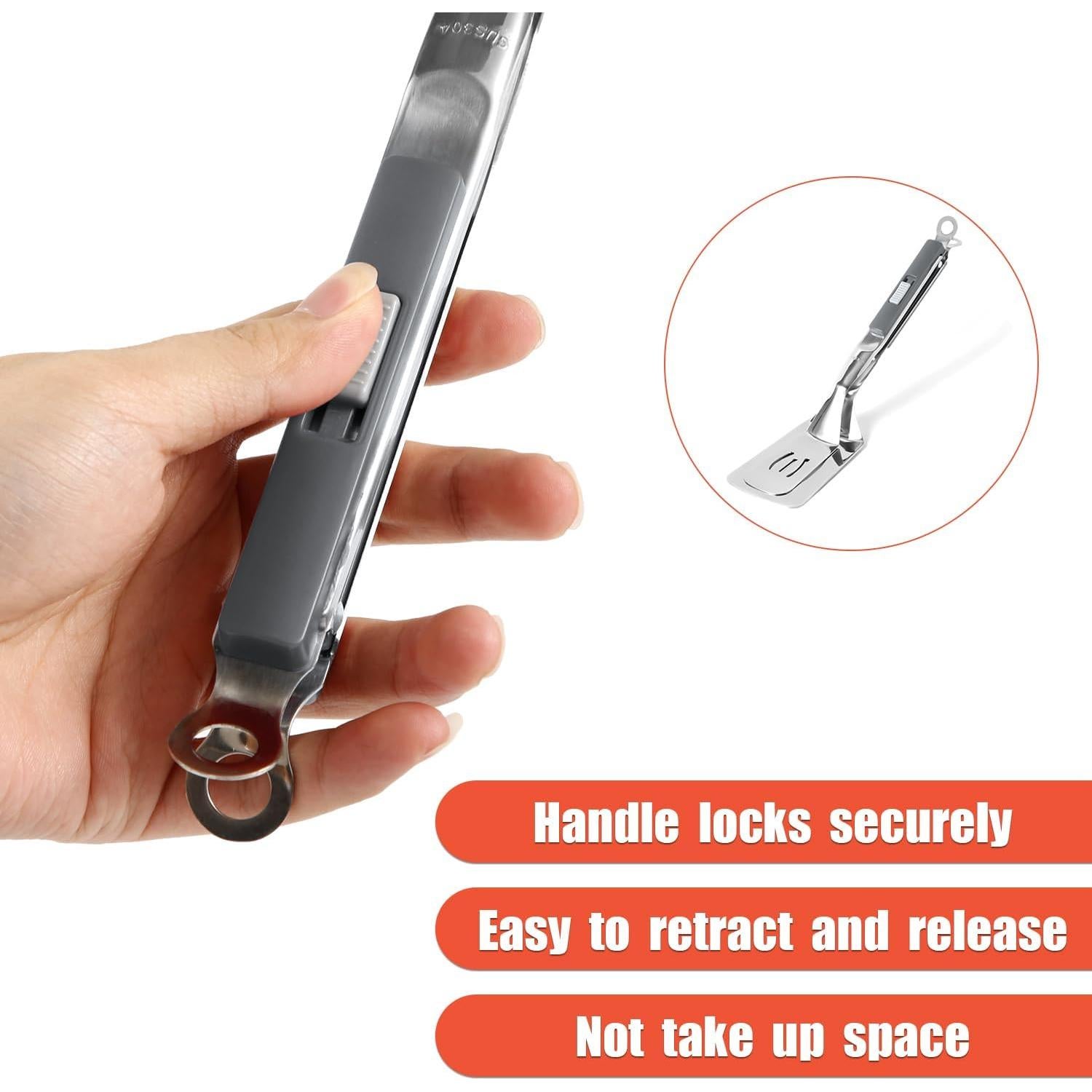 Espátula Pinzas Anticalor NQEUEPN 29.46 cm Acero Inoxidable