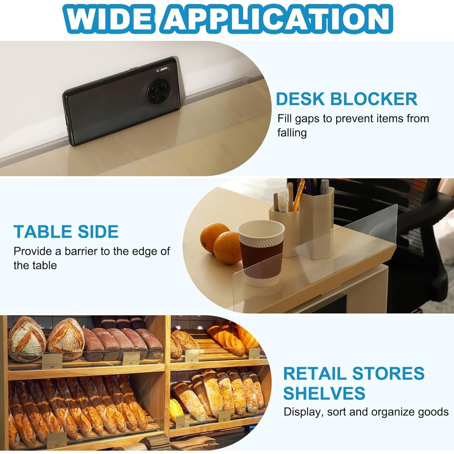 Divisores de Estante Magnéticos PATIKIL 4 Piezas Acrílico 20x3x6cm