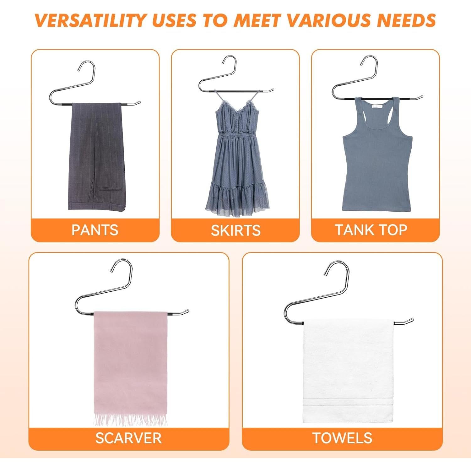 18 Perchas Metálicas Antideslizantes Hodola para Pantalones