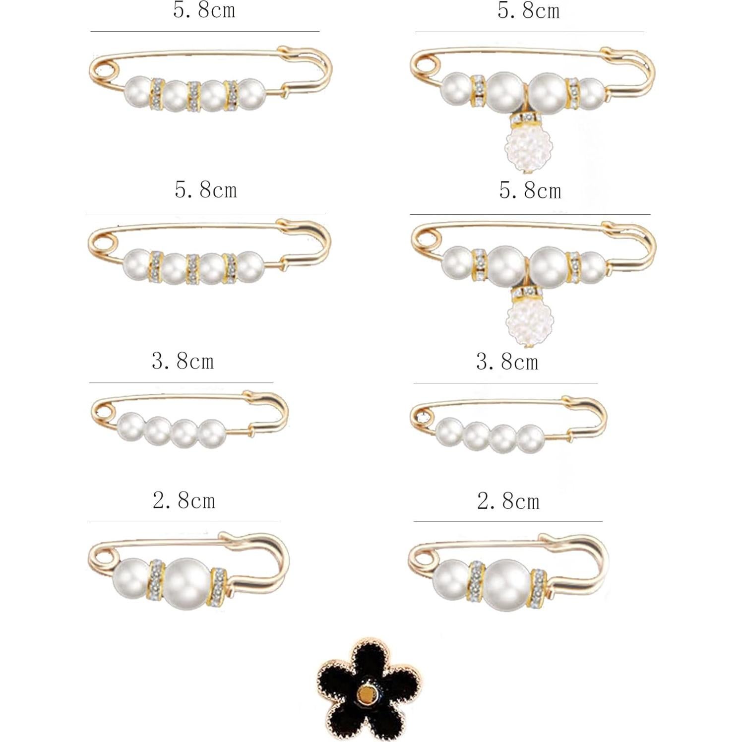 Broche de Perlas Falsas para Bufanda y Suéter - Clip Ajustador