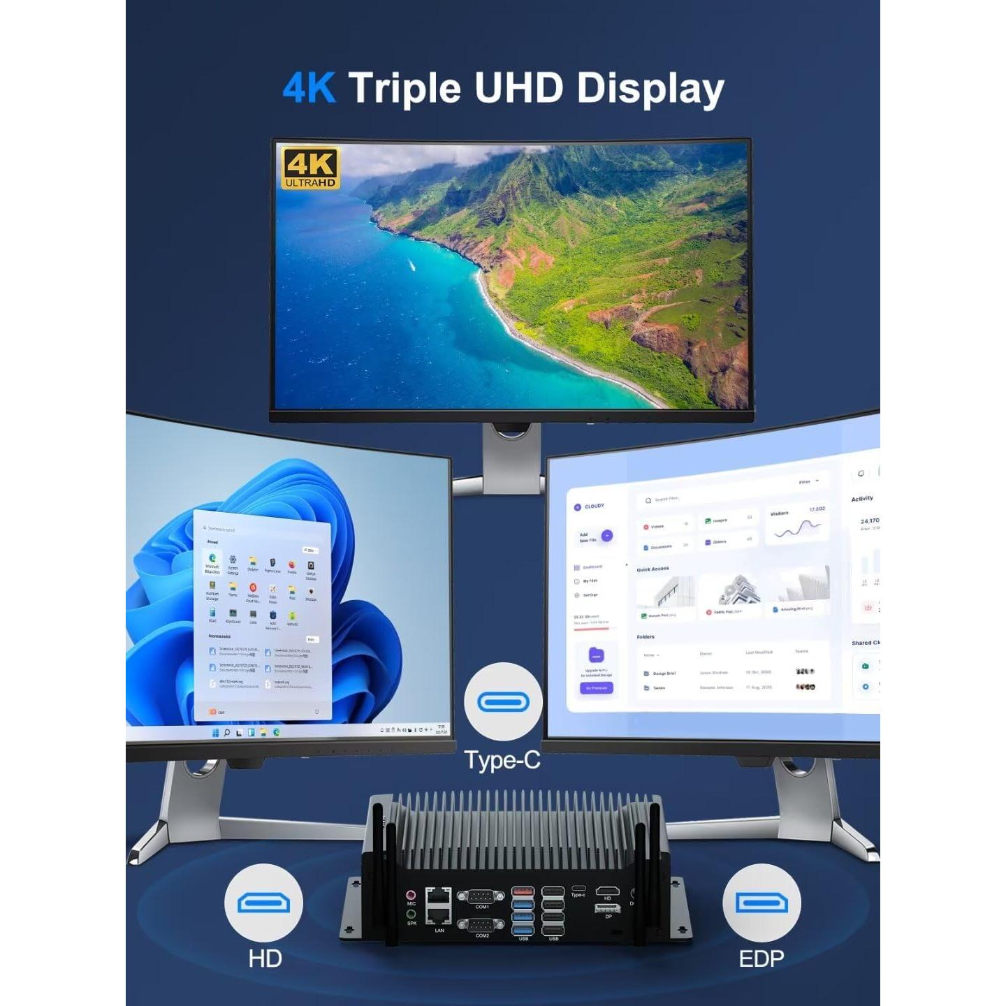 Mini PC HYSTOU i5 10210U 16GB RAM 512GB SSD Sin Ventilador