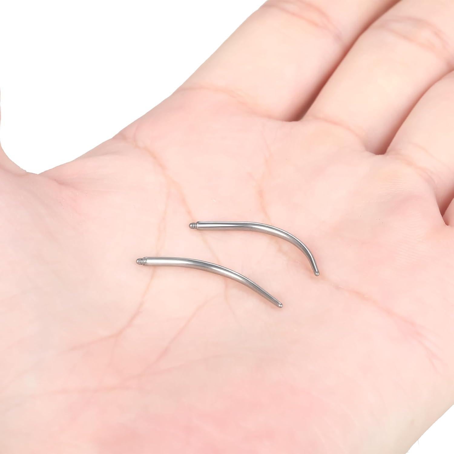 Taper de Piercing Curvado Aumeo G23 14G 1.6mm para Nariz y Labio