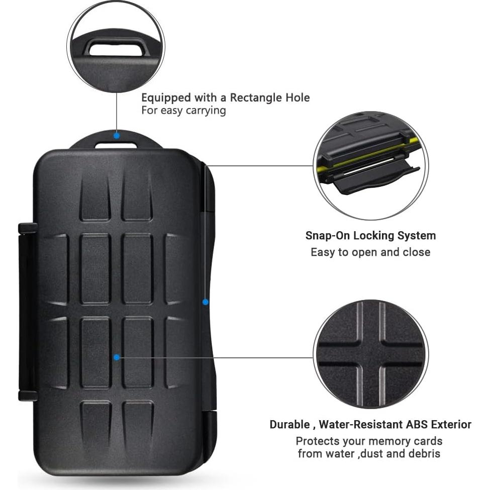 Funda de Almacenamiento JJC para 3 XQD y 4 SD - Resistente al Agua