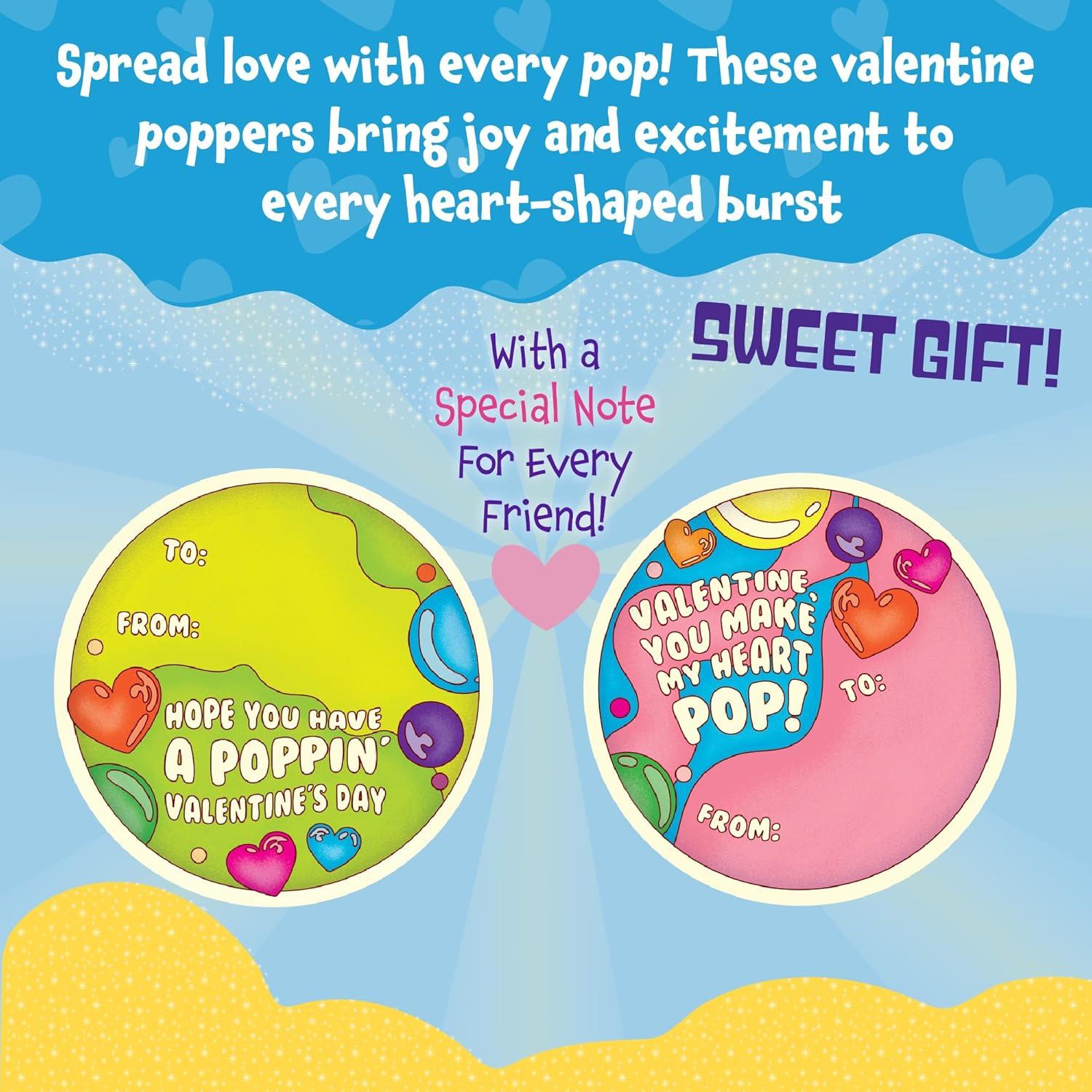 Tarjetas de San Valentín Peaceable Kingdom - 28 Mini Pop It Fidgets
