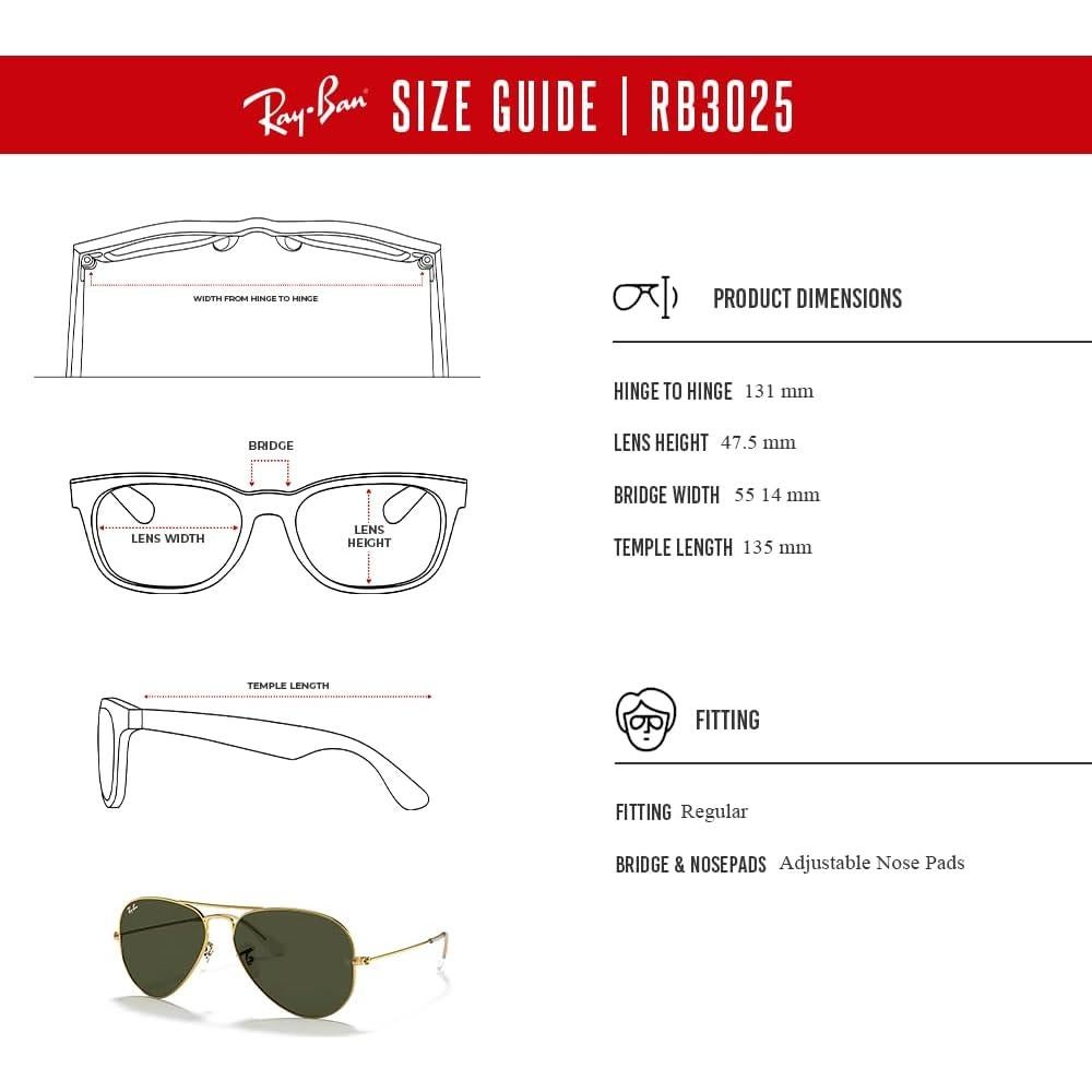 Gafas de sol Ray-Ban RB3025 Aviator Unisex + Kit de Cuidado