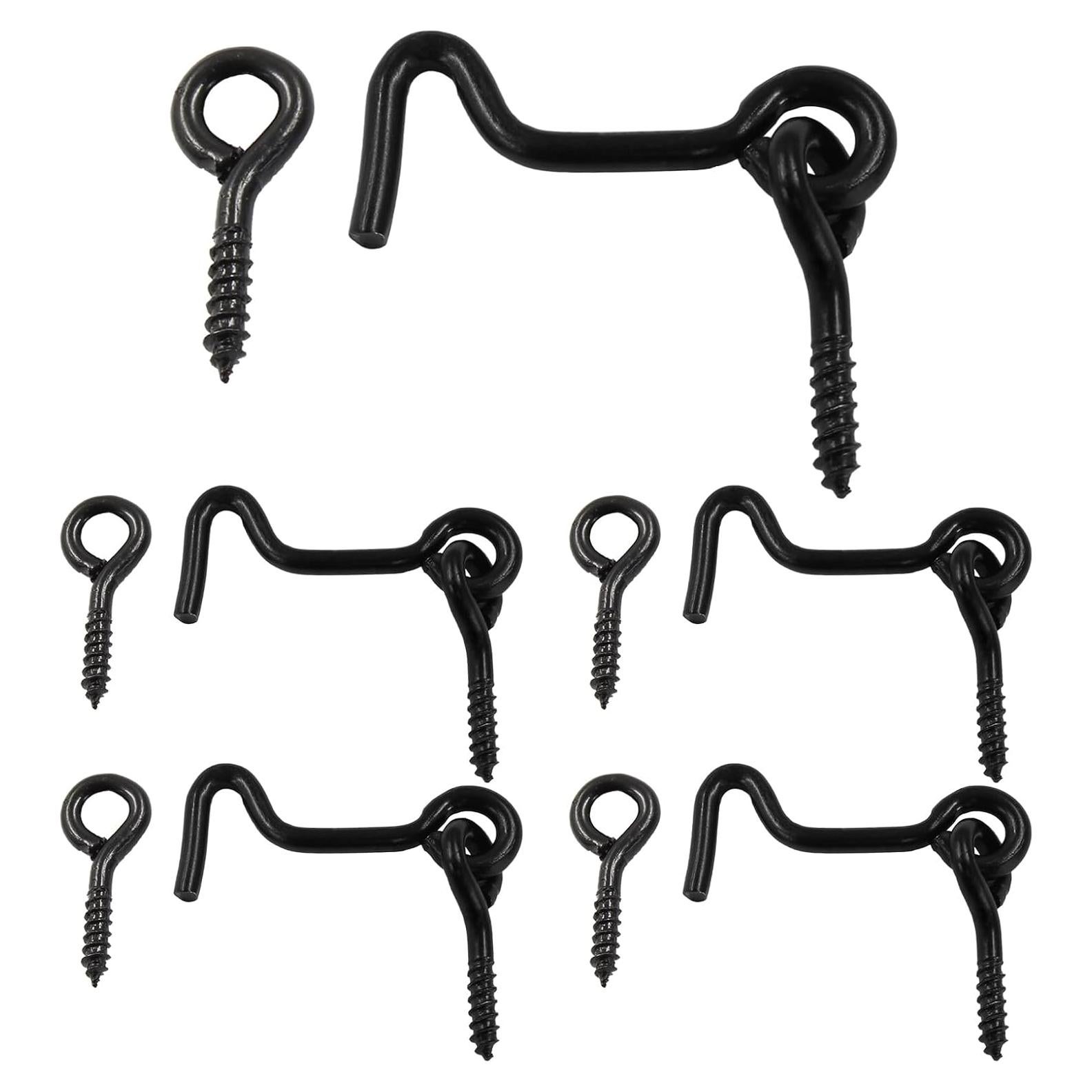 Juego de 5 Ganchos de Cabina Uenhoy 43 mm Metal Negro