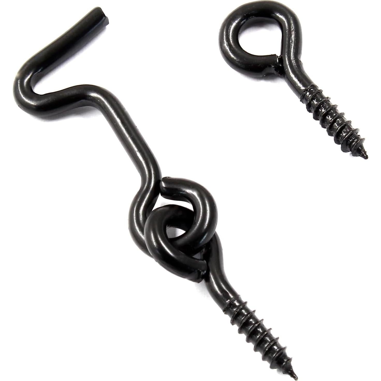 Juego de 5 Ganchos de Cabina Uenhoy 43 mm Metal Negro