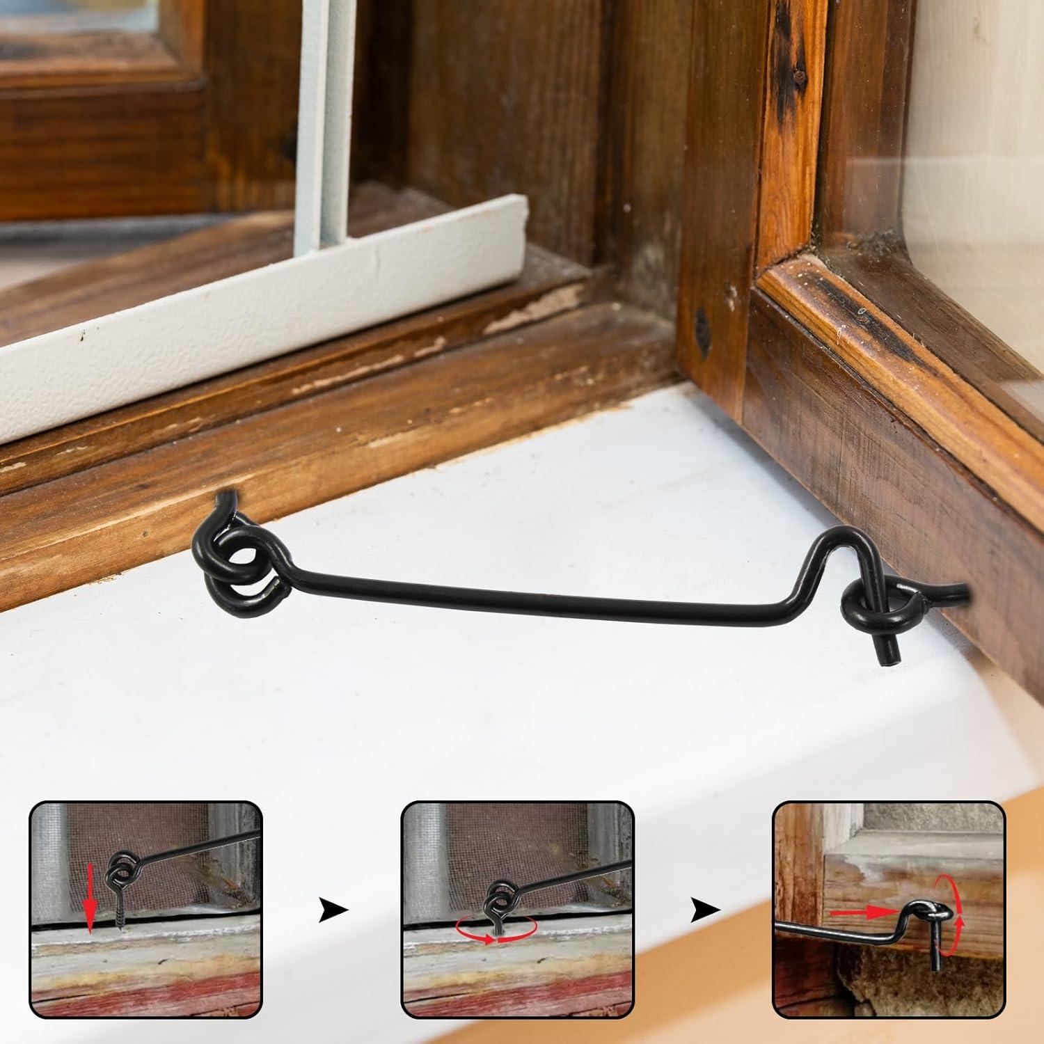 Juego de 5 Ganchos de Cabina Uenhoy 43 mm Metal Negro