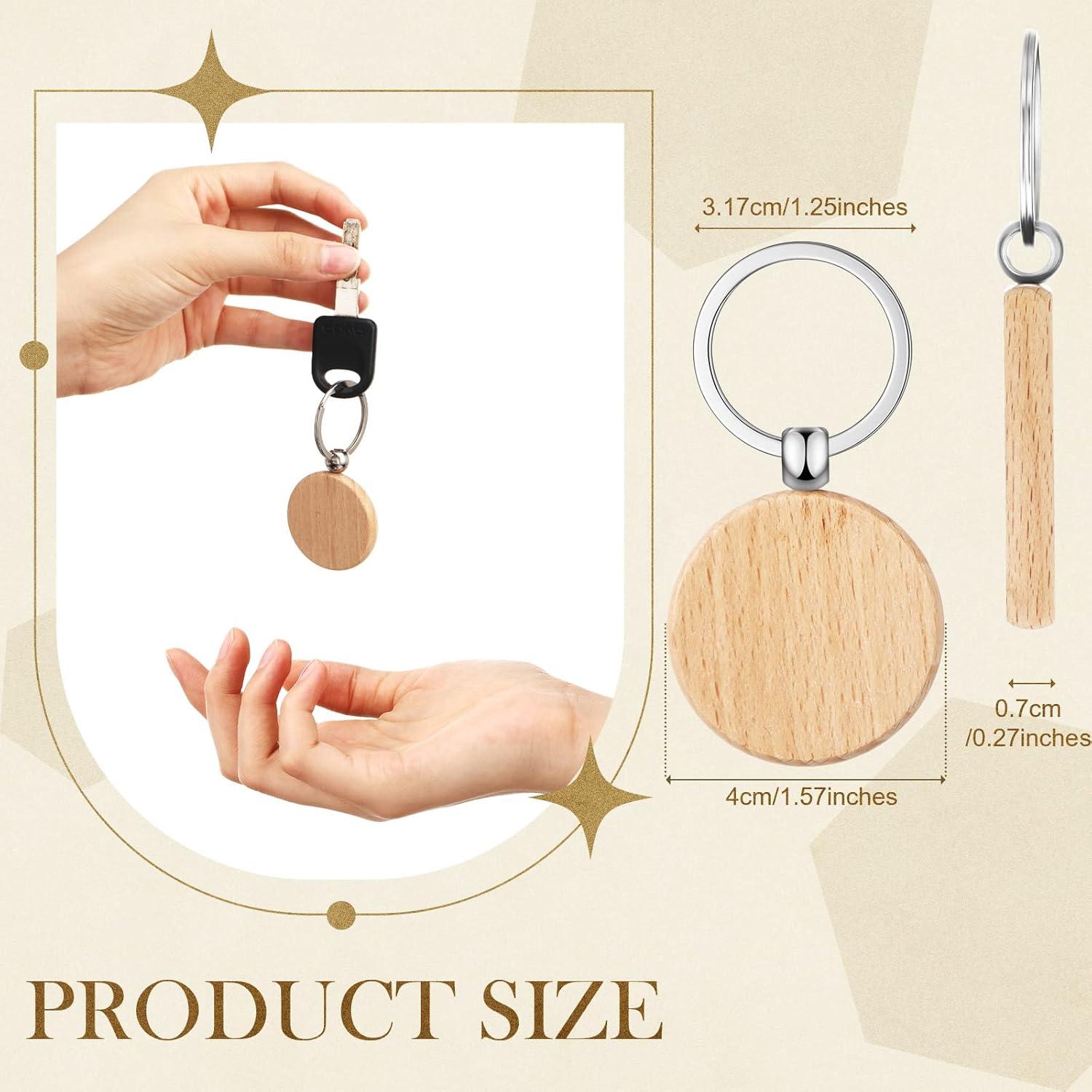 Llavero Redondo de Madera Yinkin para Grabado Láser - 50 Piezas