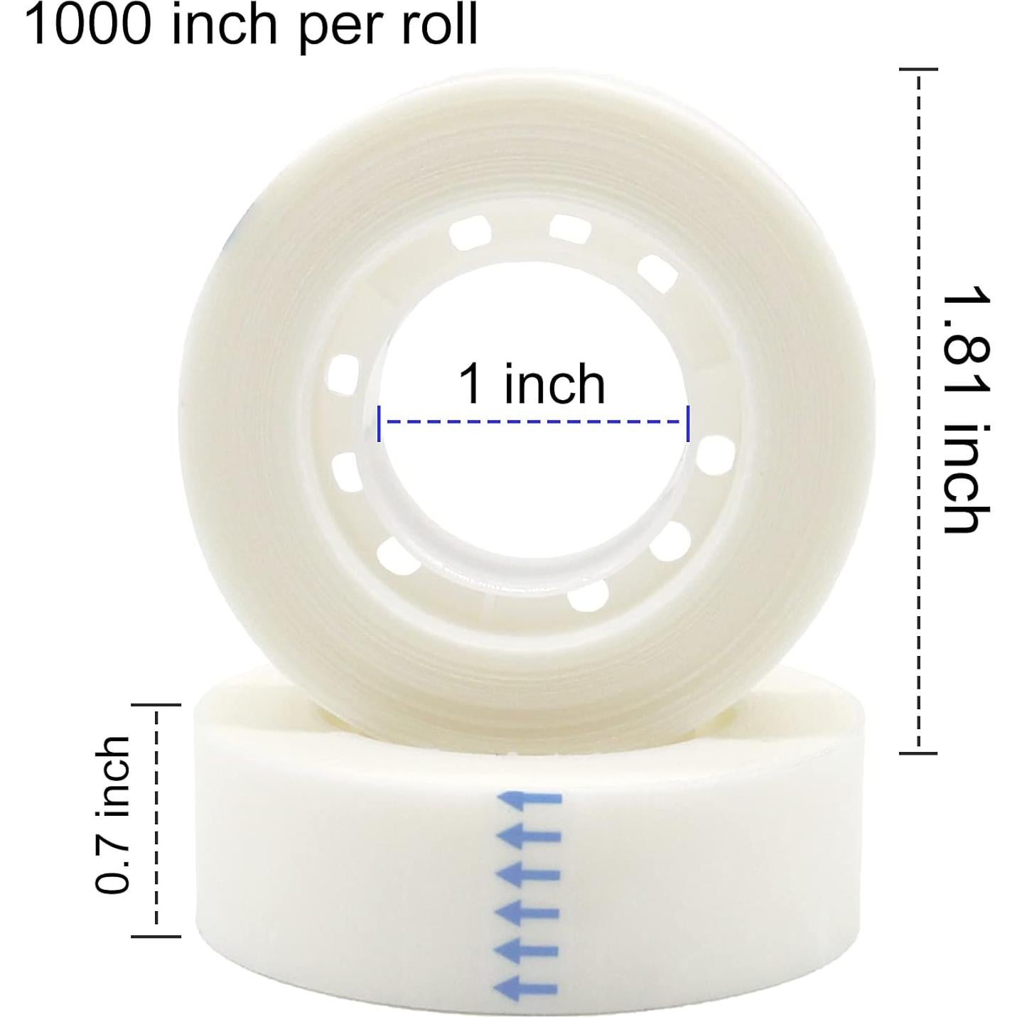 Cinta Adhesiva Invisible OWLKELA - 6 Rollos 1.8 cm x 254 cm