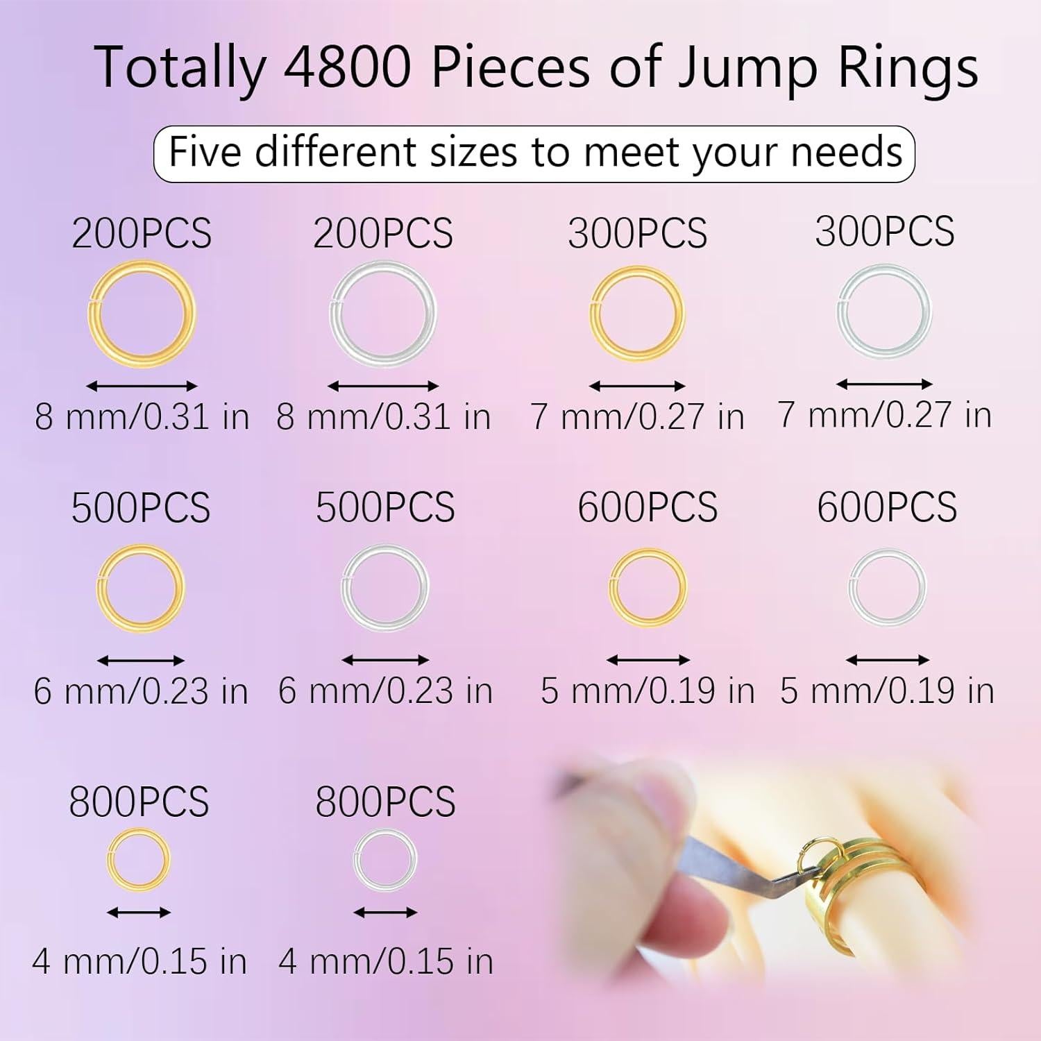 4800 Anillas de Salto Metálicas Naturahand para Joyería