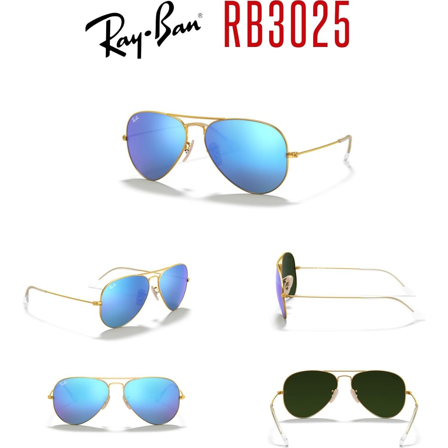 Gafas de sol Ray-Ban RB3025 Aviator Oro Mate 58mm + Kit