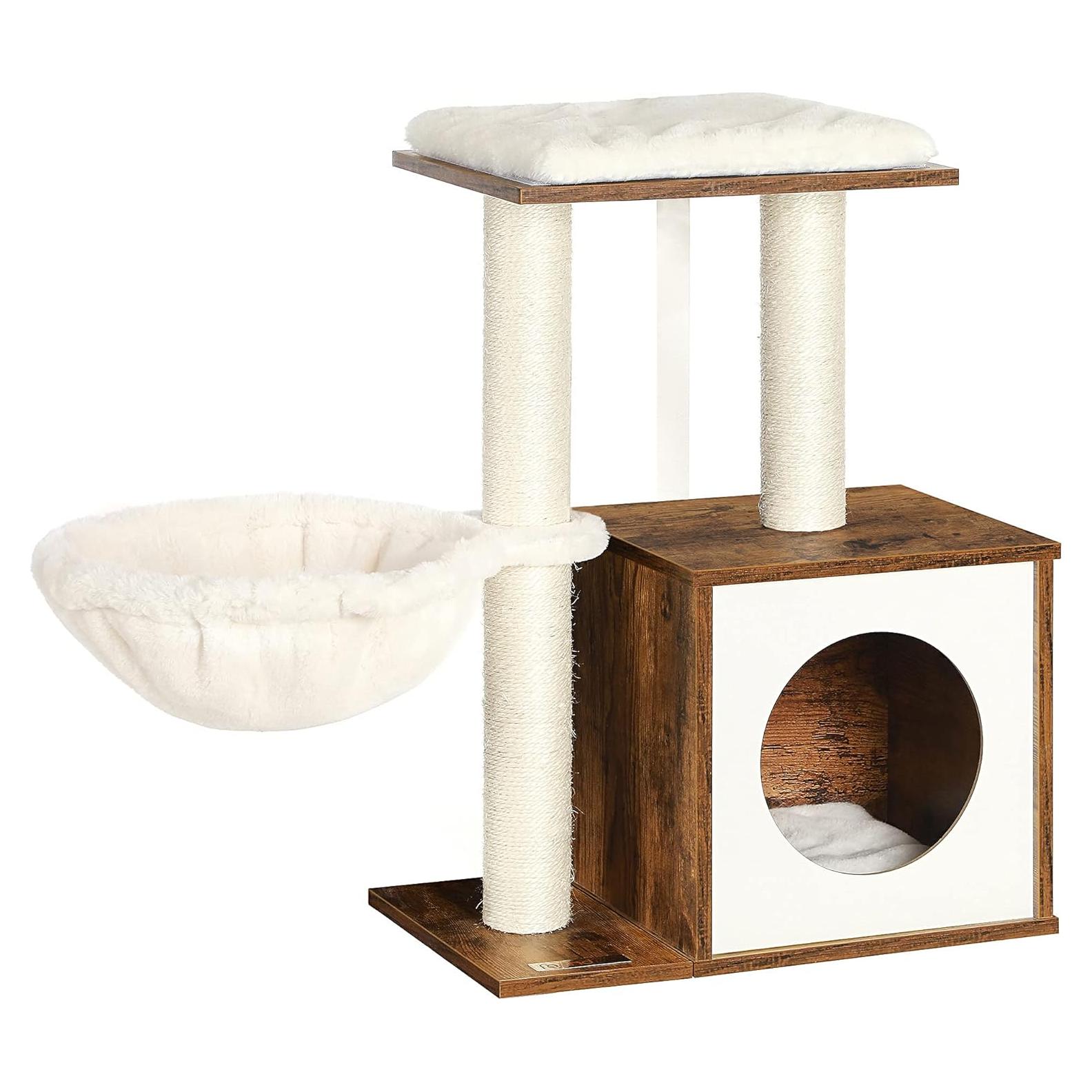 Árbol para Gatos FEANDREA Marrón Rústico 44x28x61 cm