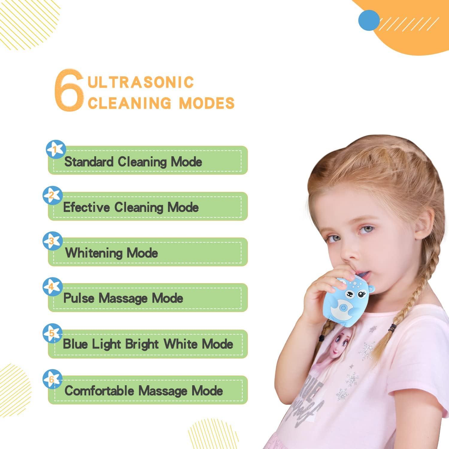 Cepillo de dientes eléctrico para niños JIANLEJIA, 360° U, USB