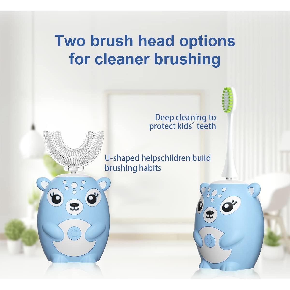 Cepillo de dientes eléctrico para niños JIANLEJIA, 360° U, USB