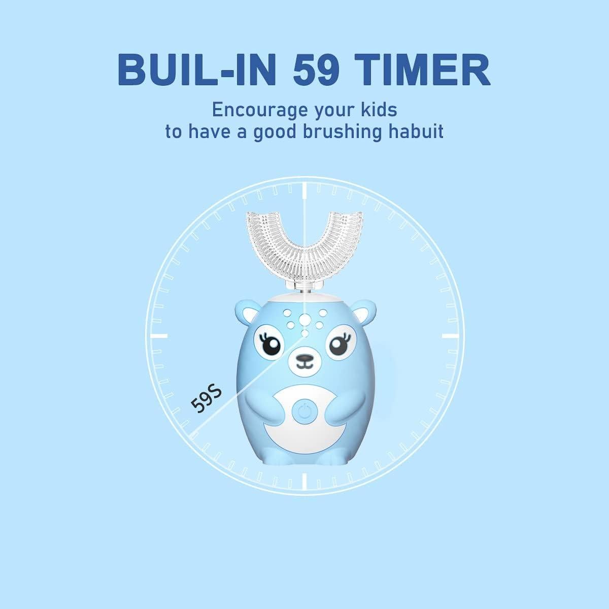 Cepillo de dientes eléctrico para niños JIANLEJIA, 360° U, USB