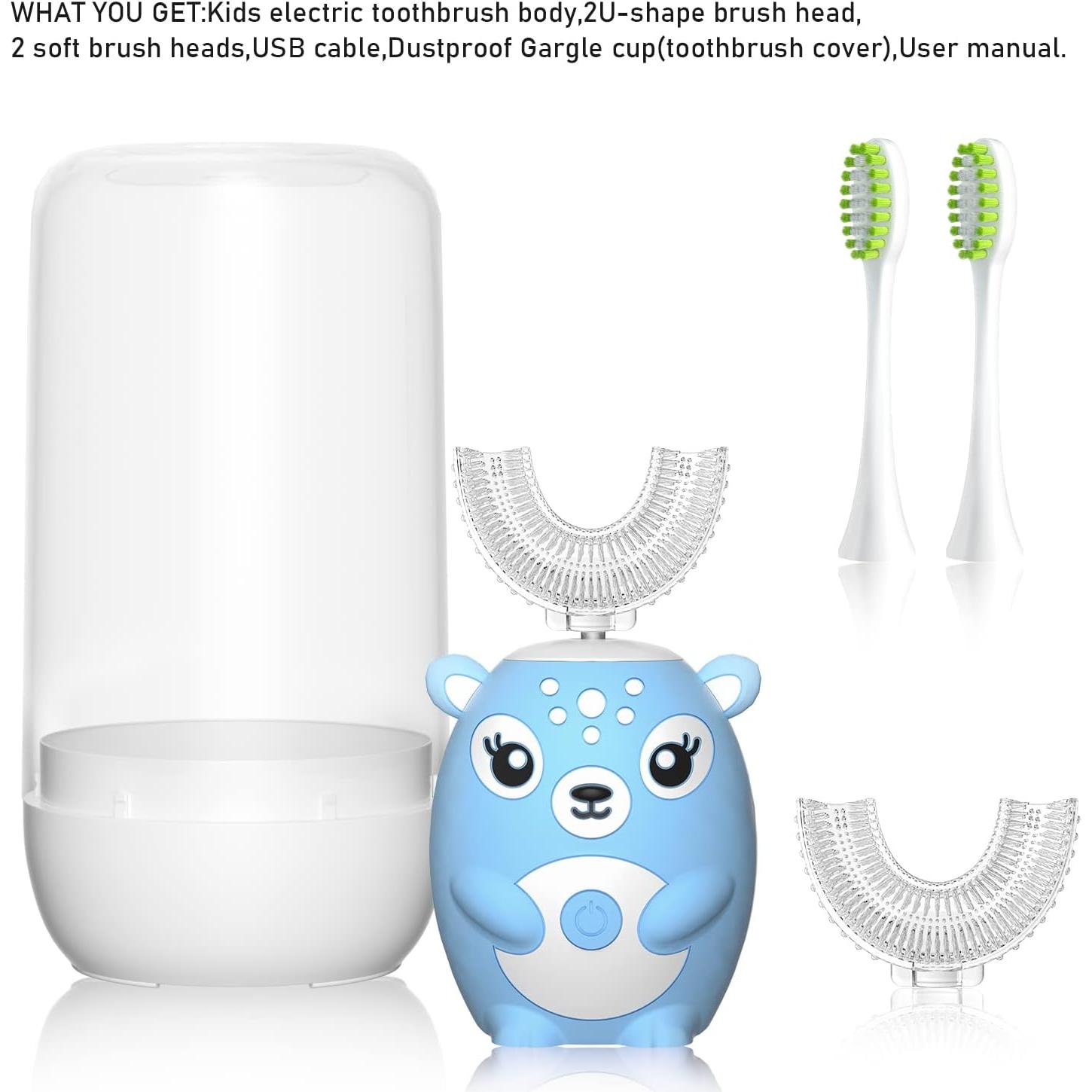 Cepillo de dientes eléctrico para niños JIANLEJIA, 360° U, USB