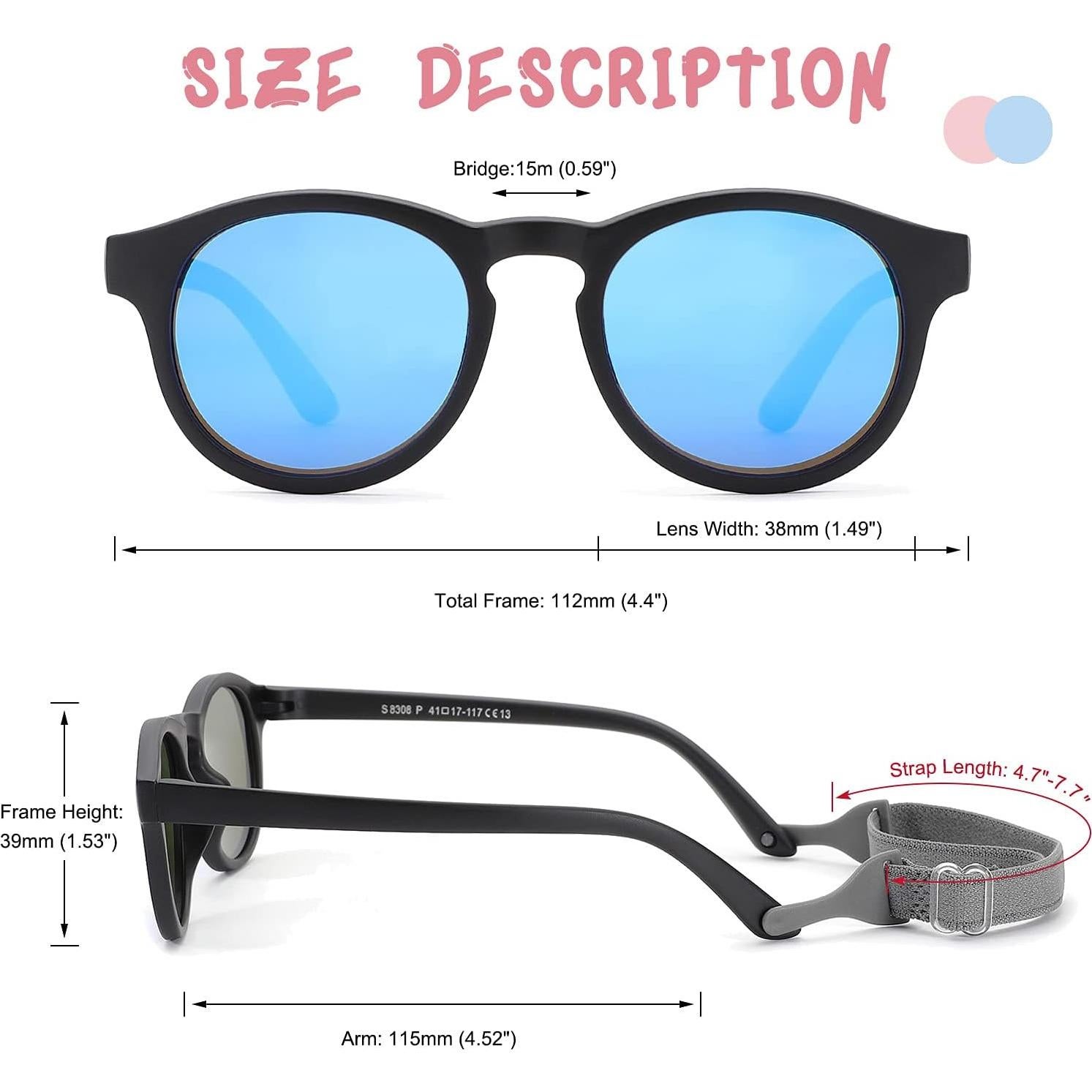 Gafas de sol para bebés COASION polarizadas 400UV redondas