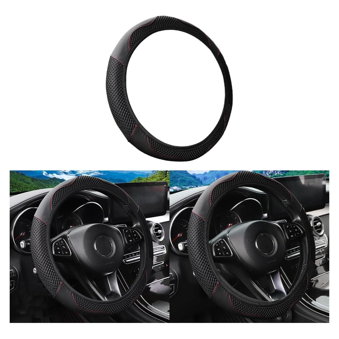 Cubierta de Volante de Coche FALVFUN 36.83-38.1 cm Negra