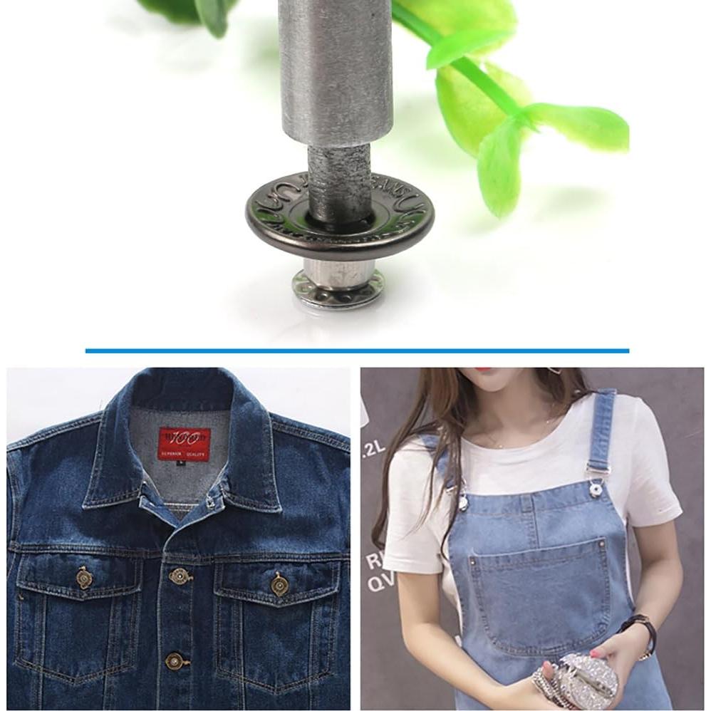 20 Botones de Jeans de Metal FANDOL 17mm Kit de Reemplazo