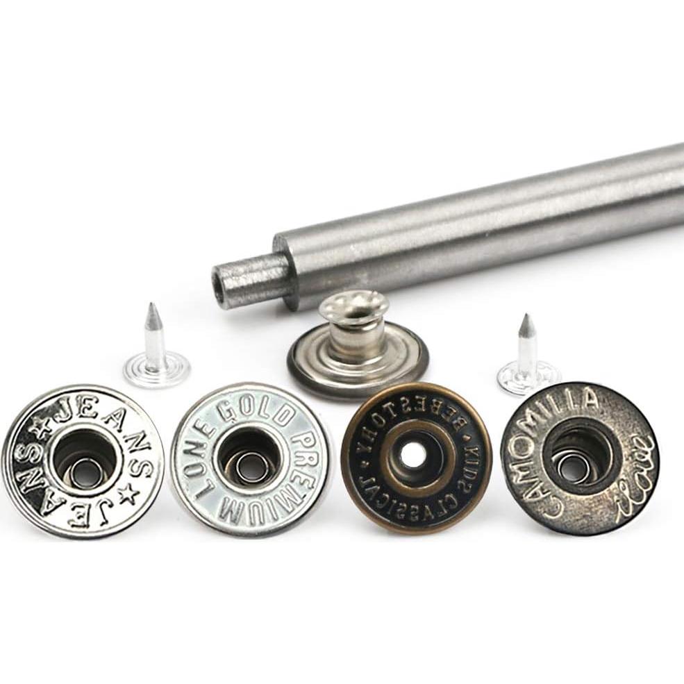 20 Botones de Jeans de Metal FANDOL 17mm Kit de Reemplazo