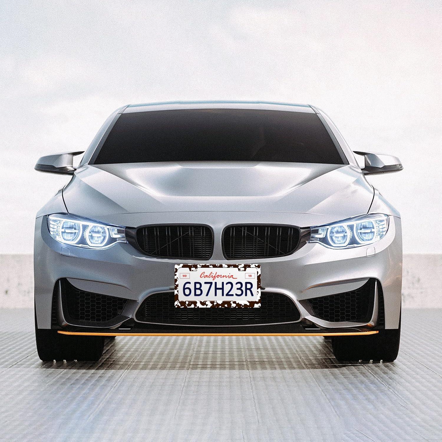 Marco de Placa de Licencia HOWKWAWY Vaca Marrón 30x15 cm