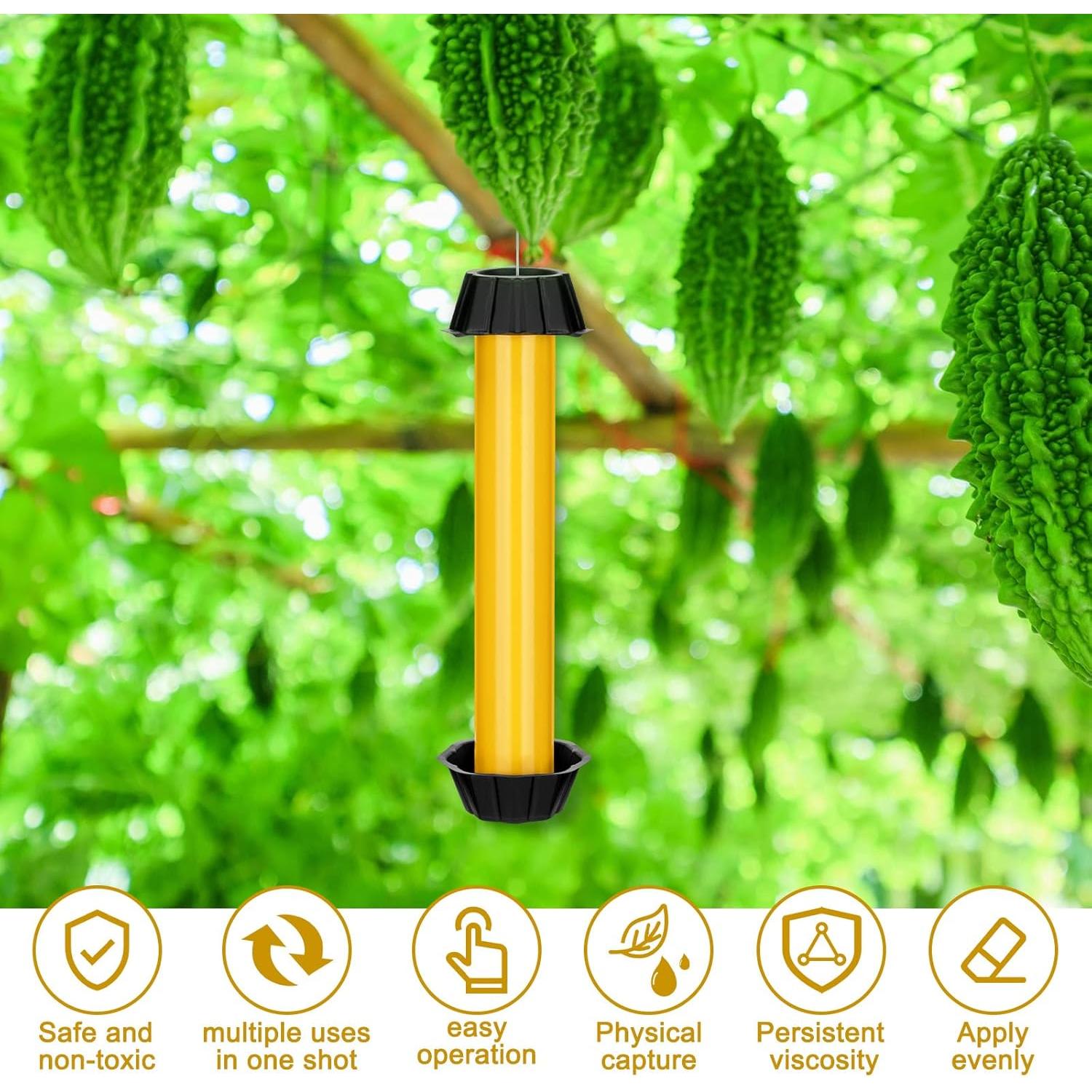 Trampas de Moscas Qualirey Amarillo 8 Piezas 25.4x6.35 cm