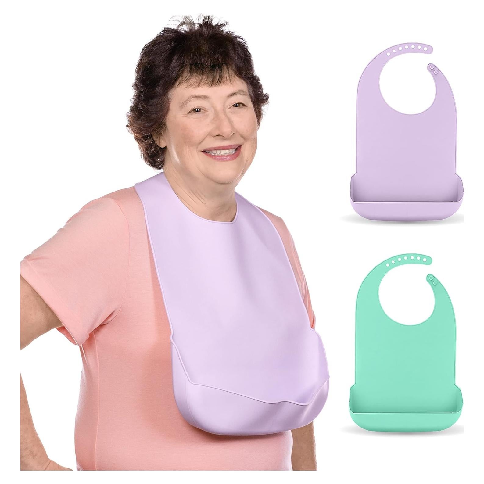 Babero de Silicona para Adultos BraceAbility - Protector Lavable