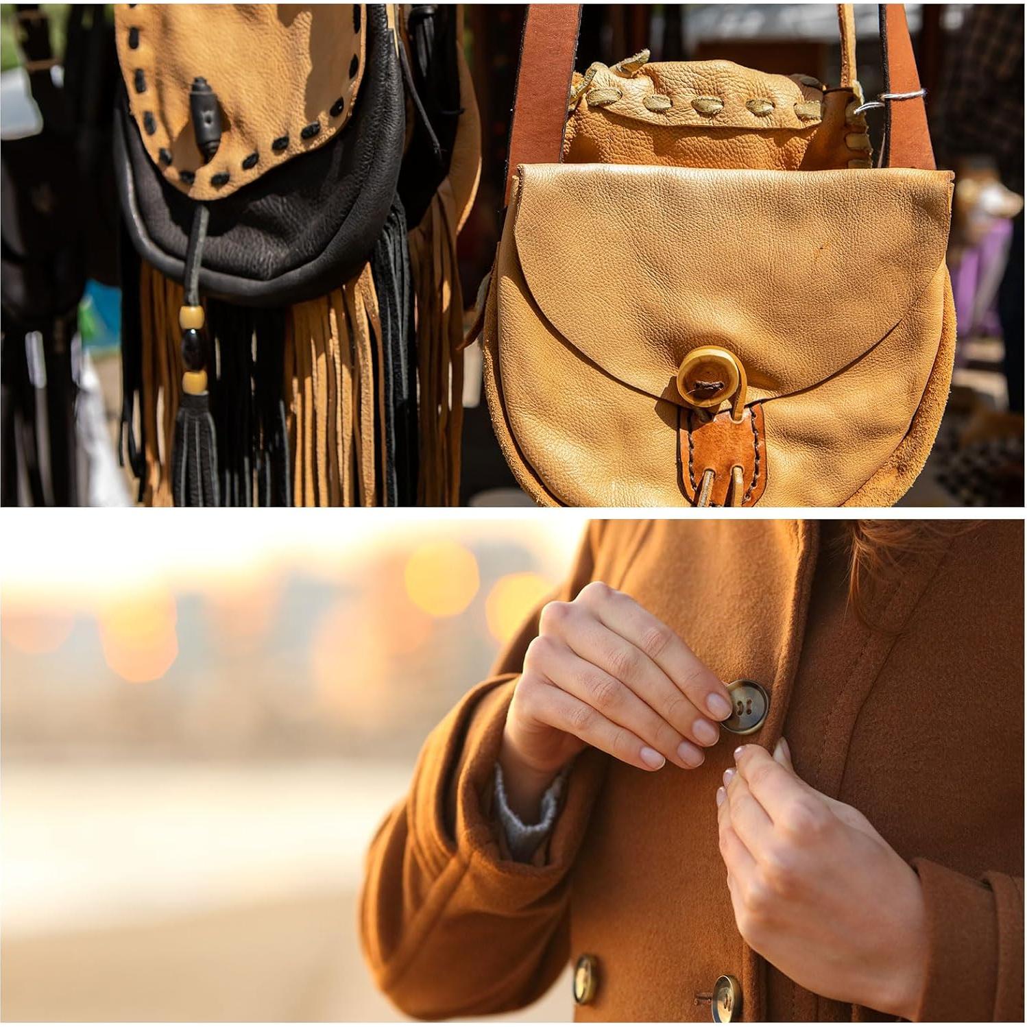 Botones de Madera uxcell 20 Pcs 50mm 4 Agujeros Negro