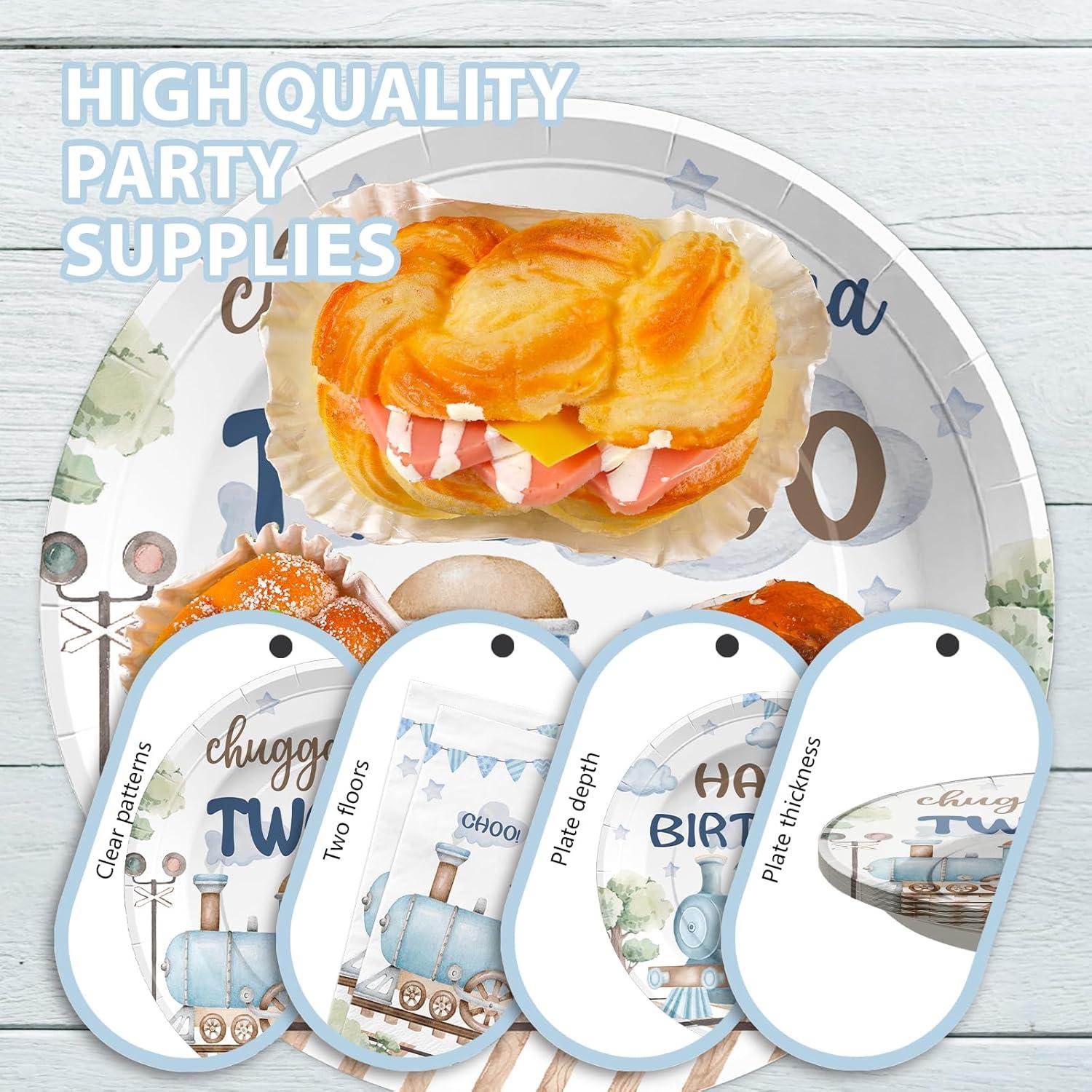 Kit de Fiesta Cumpleaños Chugga Chugga Two Two Grencian 96 Piezas