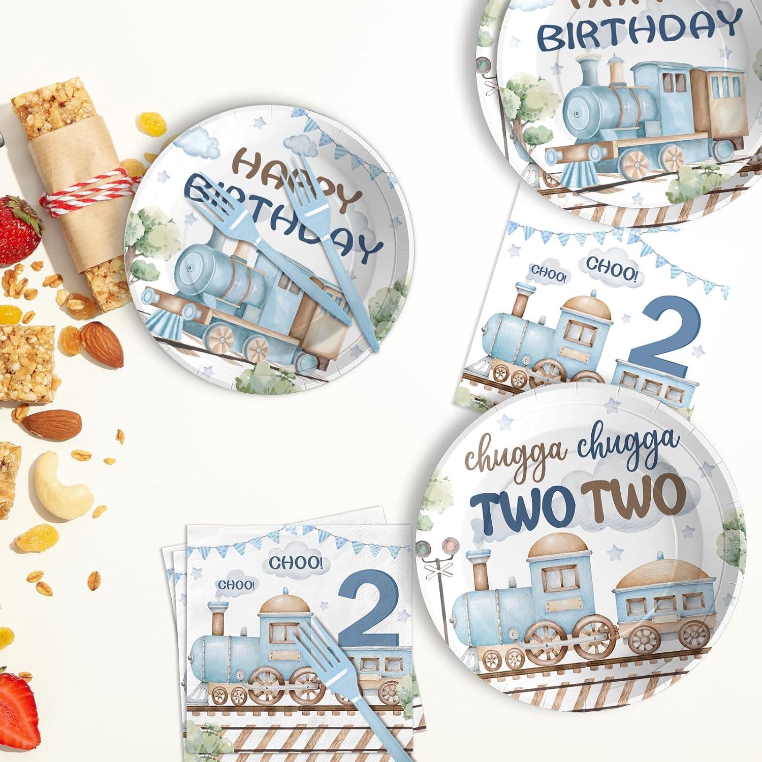 Kit de Fiesta Cumpleaños Chugga Chugga Two Two Grencian 96 Piezas
