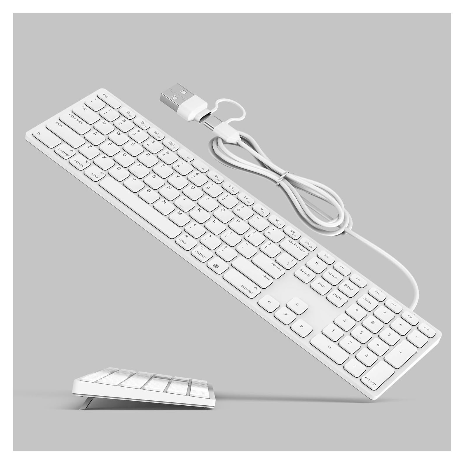Teclado con Cable Yivandi para Mac OS - USB-A y C, Numérico