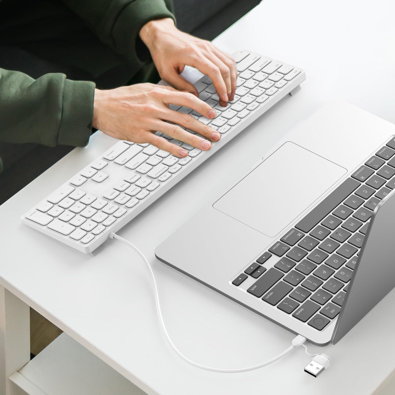 Teclado con Cable Yivandi para Mac OS - USB-A y C, Numérico
