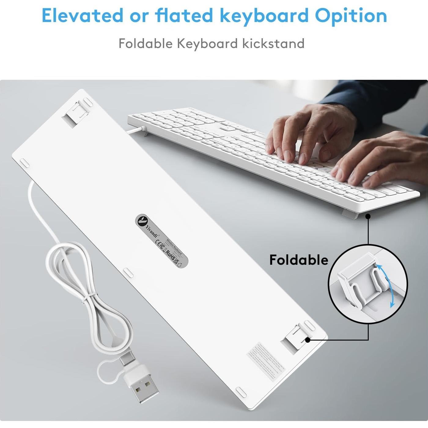 Teclado con Cable Yivandi para Mac OS - USB-A y C, Numérico