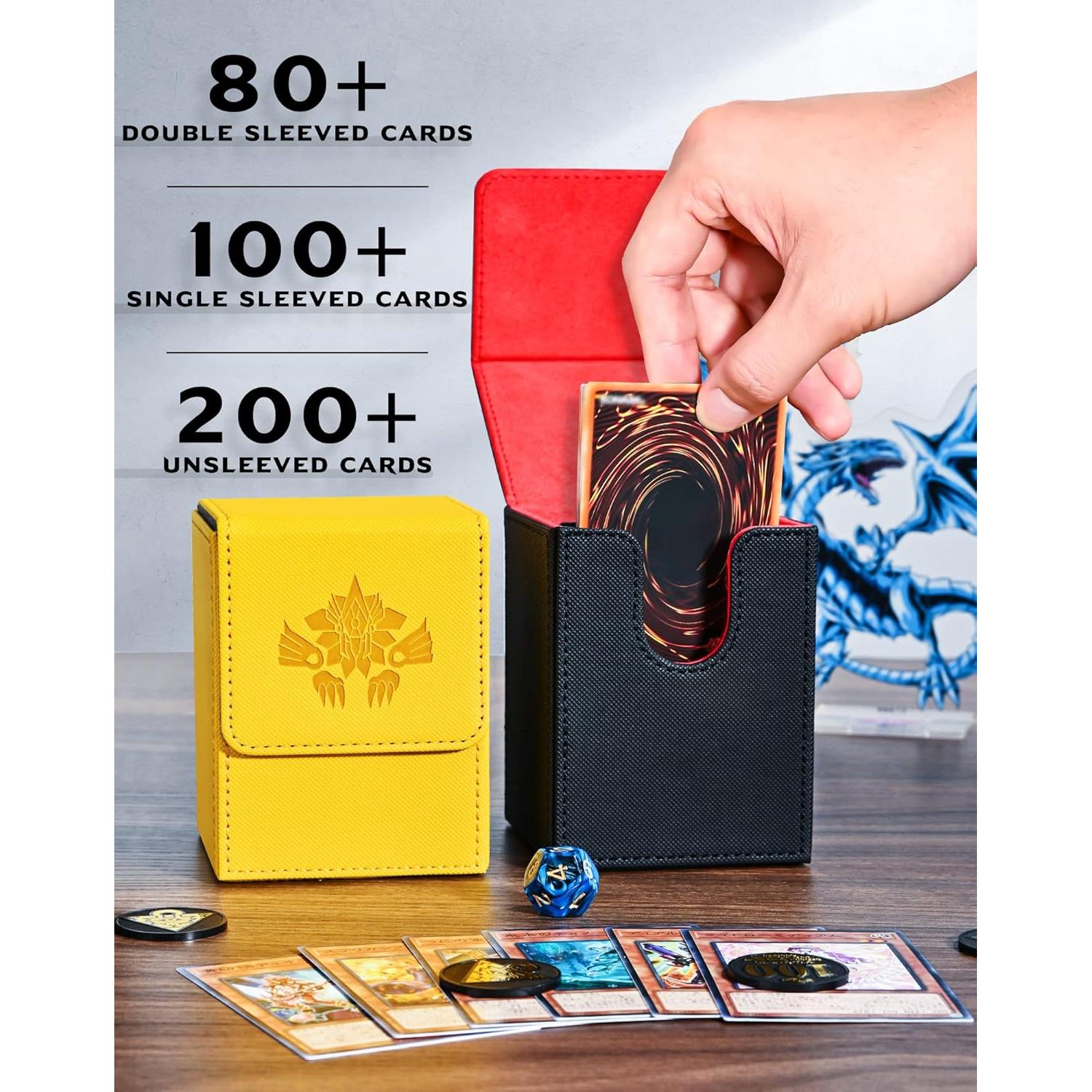 Caja de Barajas Coleccionables UAONO - Cuero PU, 100+ Cartas, Dragón