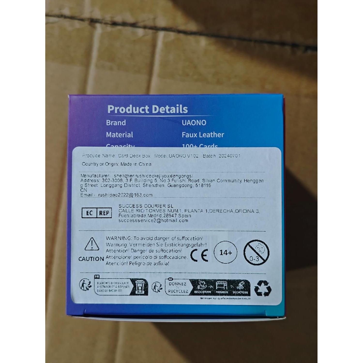 Caja de Barajas Coleccionables UAONO - Cuero PU, 100+ Cartas, Dragón