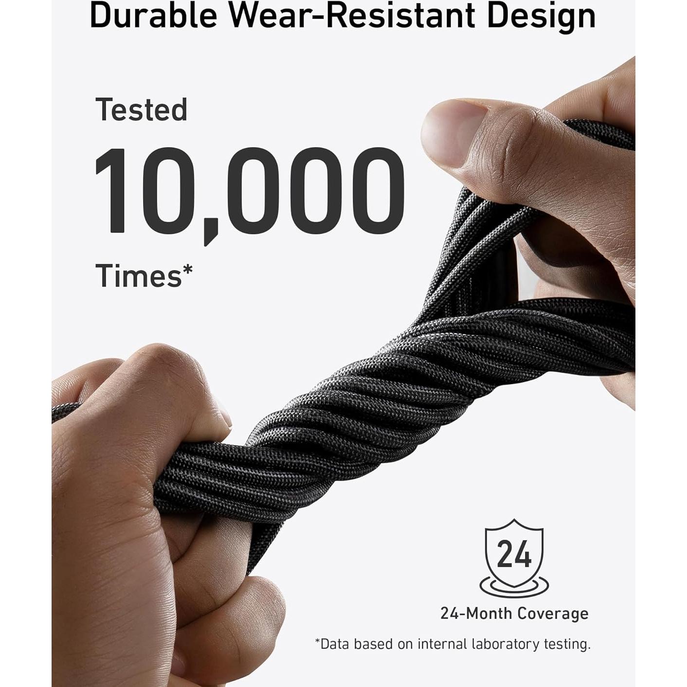 Cable USB C Anker A80E7 240W Carga Rápida 3,05m Negro