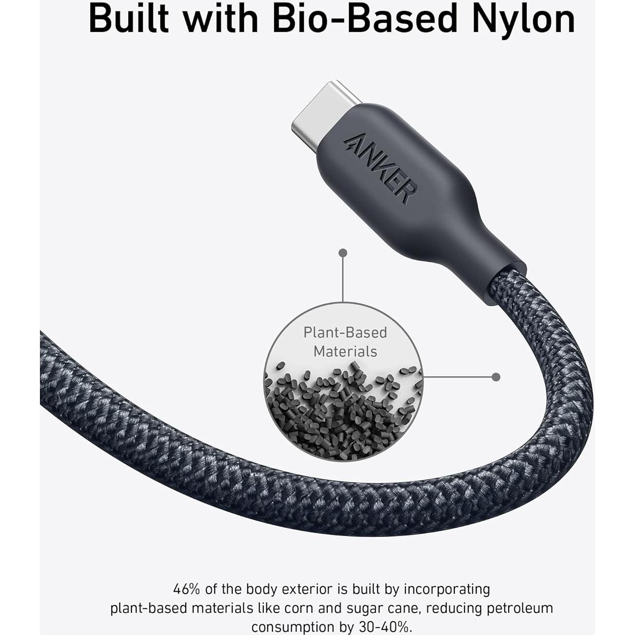 Cable USB C Anker A80E7 240W Carga Rápida 3,05m Negro