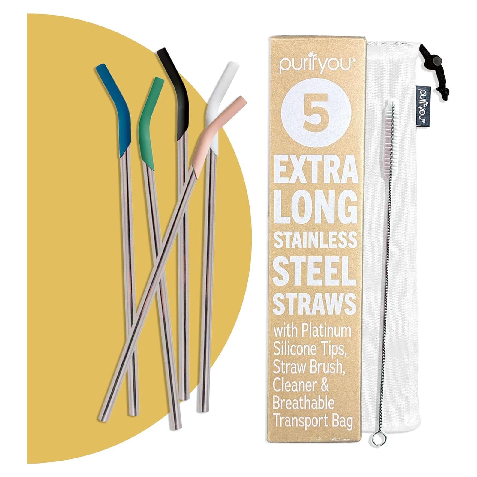Pajillas de Acero Inoxidable Reutilizables purifyou 36.83 cm