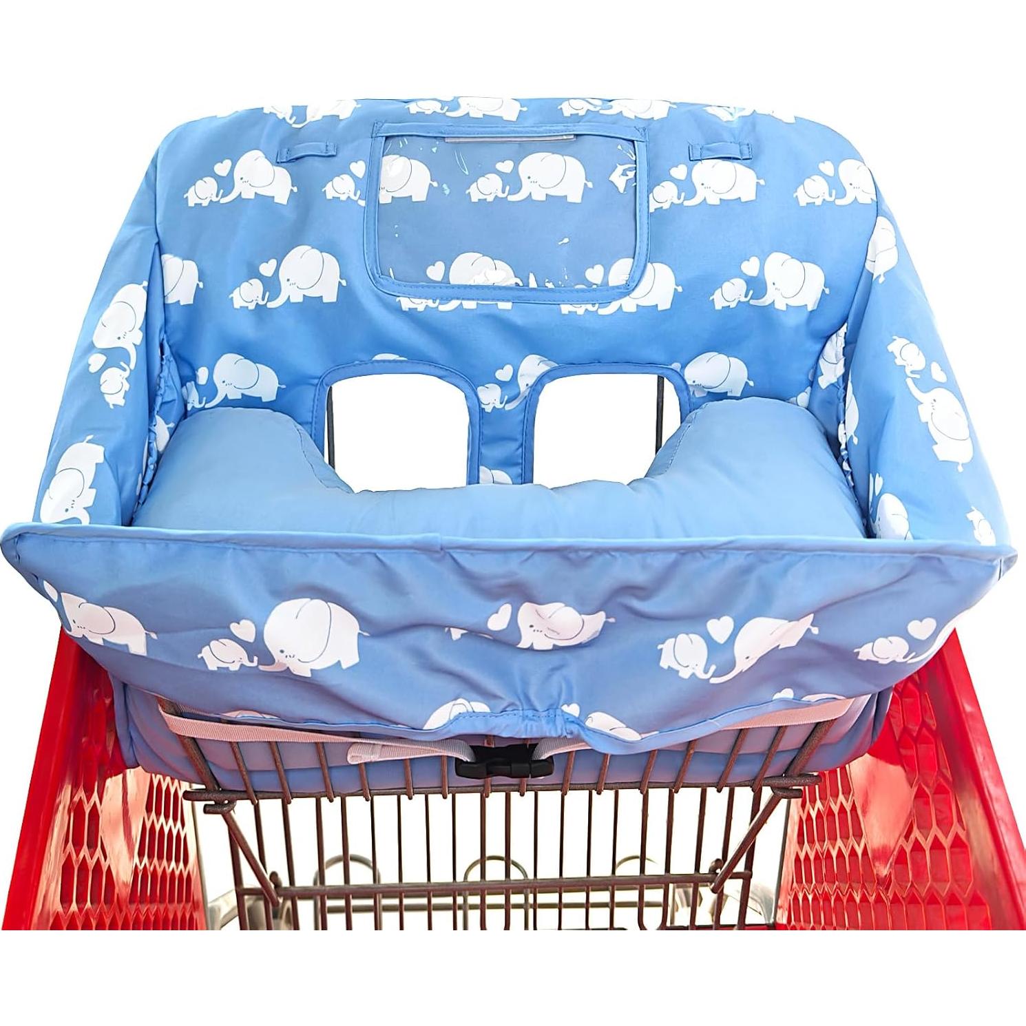 Funda de carrito de compras y silla alta 2 en 1 LG-ZT04 Elefante Azul