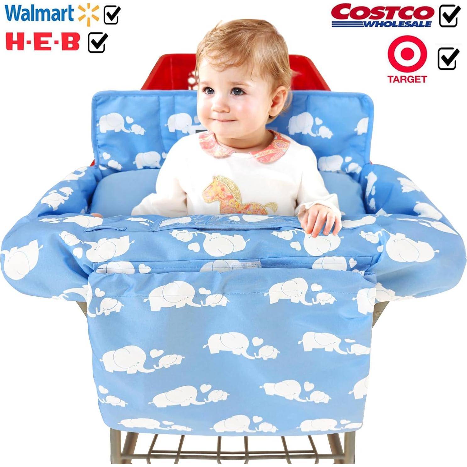 Funda de carrito de compras y silla alta 2 en 1 LG-ZT04 Elefante Azul