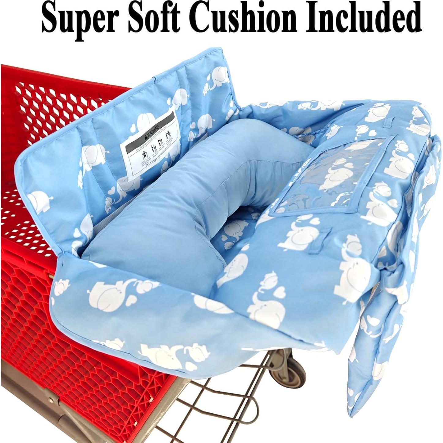 Funda de carrito de compras y silla alta 2 en 1 LG-ZT04 Elefante Azul