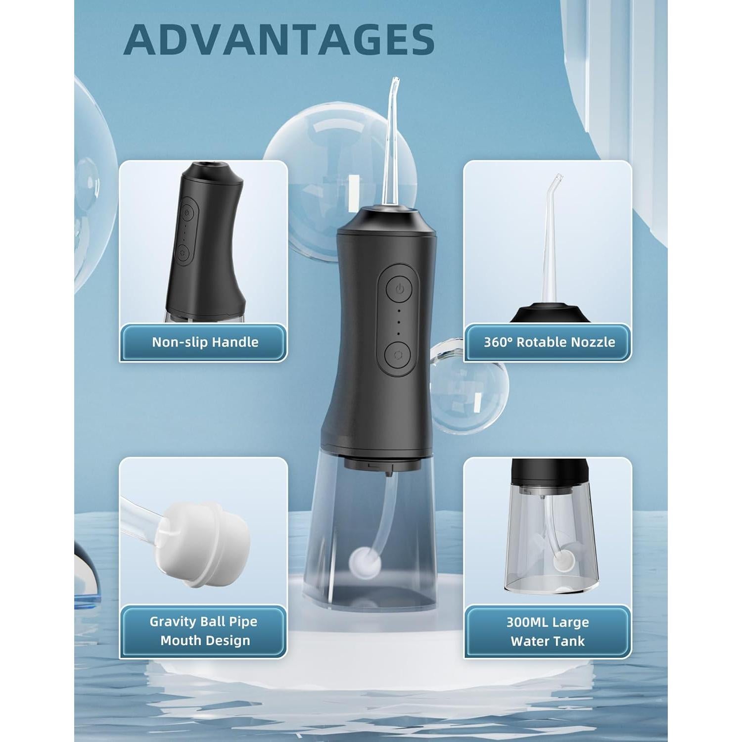 Irrigador Oral OKALA EFS 300ml IPX7 3 Modos Negro