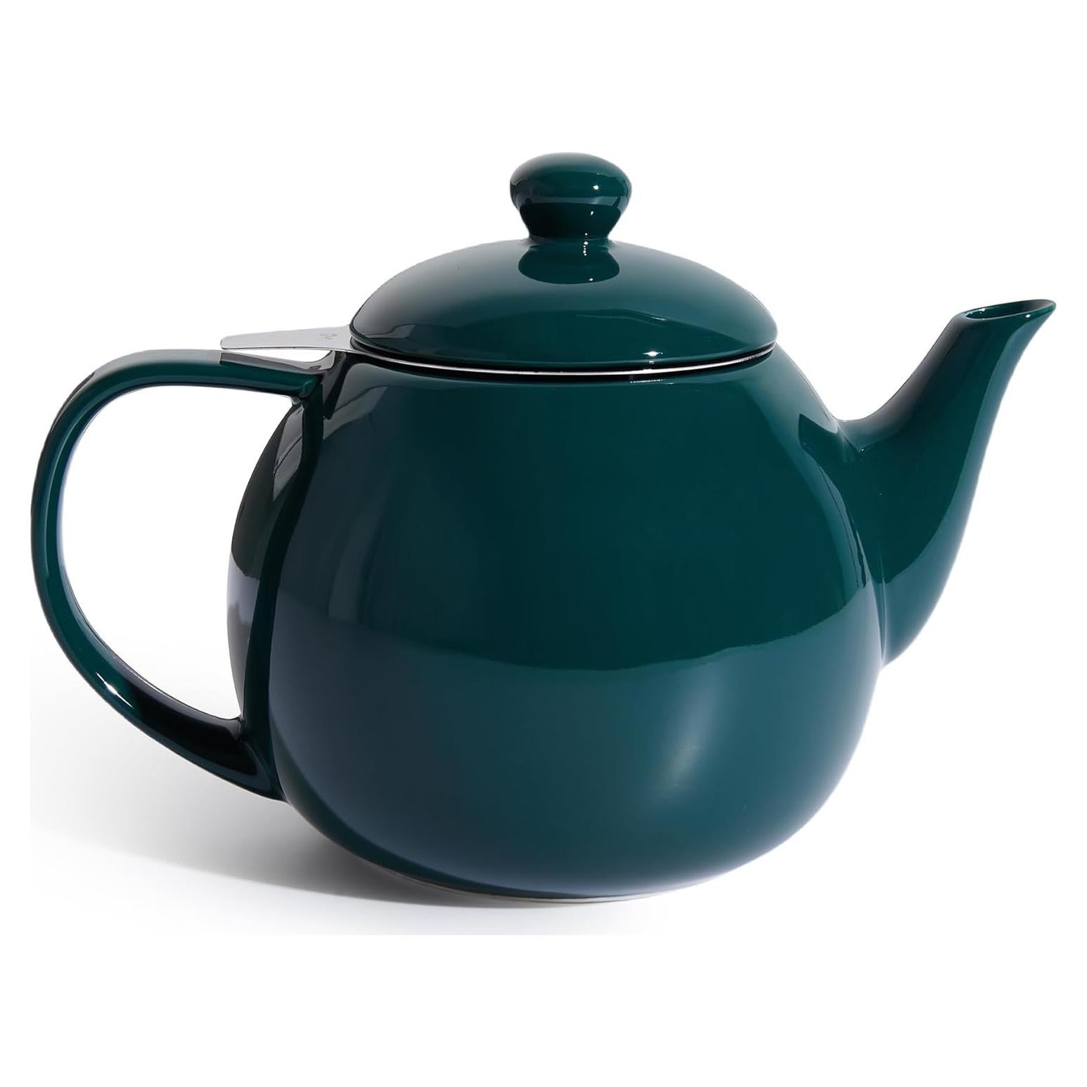 Tetera de Porcelana Sweese 27 oz con Infusor Acero Inoxidable Verde