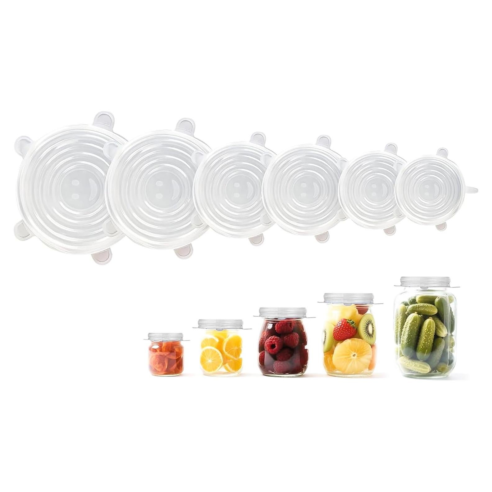 Tapas de Silicona Estirables HLPADMOY - 6 Piezas Reutilizables