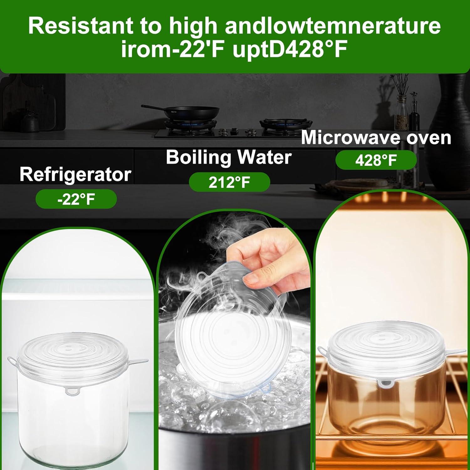 Tapas de Silicona Estirables HLPADMOY - 6 Piezas Reutilizables