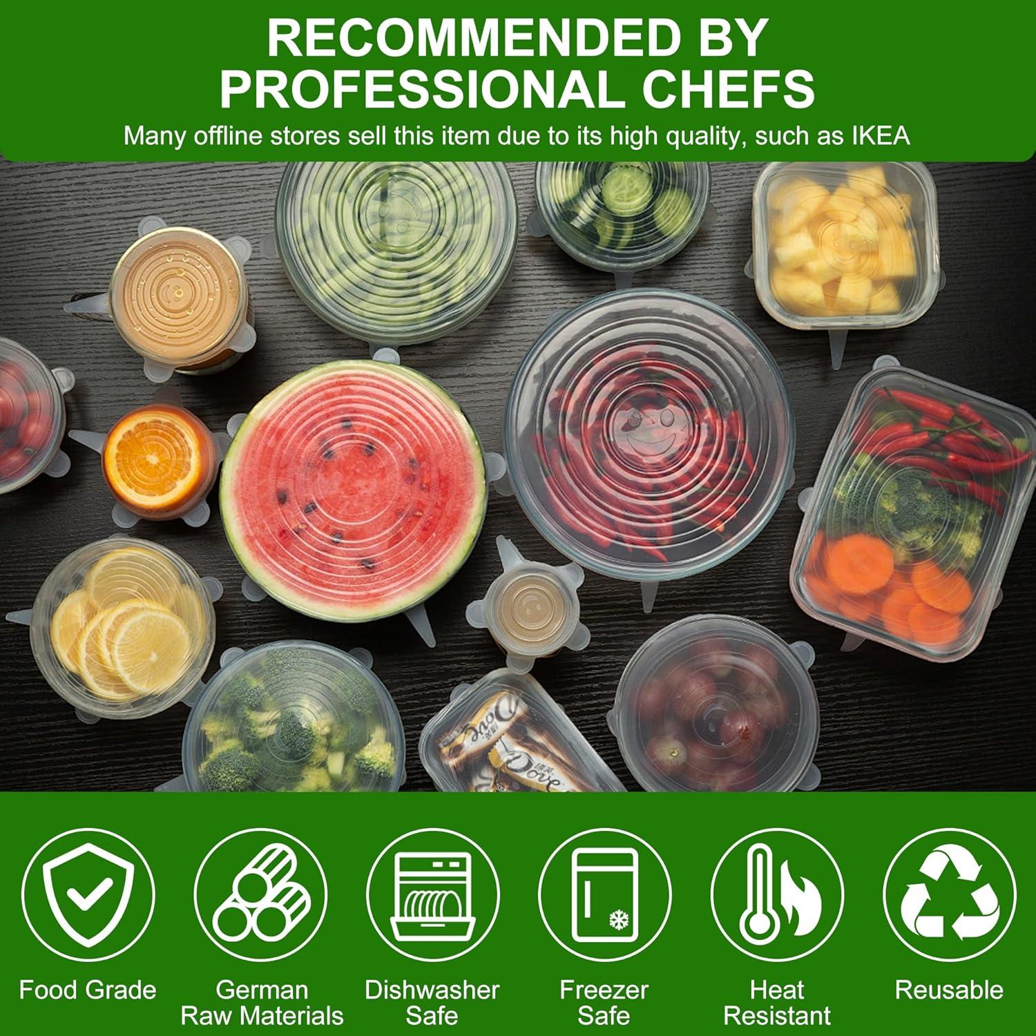 Tapas de Silicona Estirables HLPADMOY - 6 Piezas Reutilizables