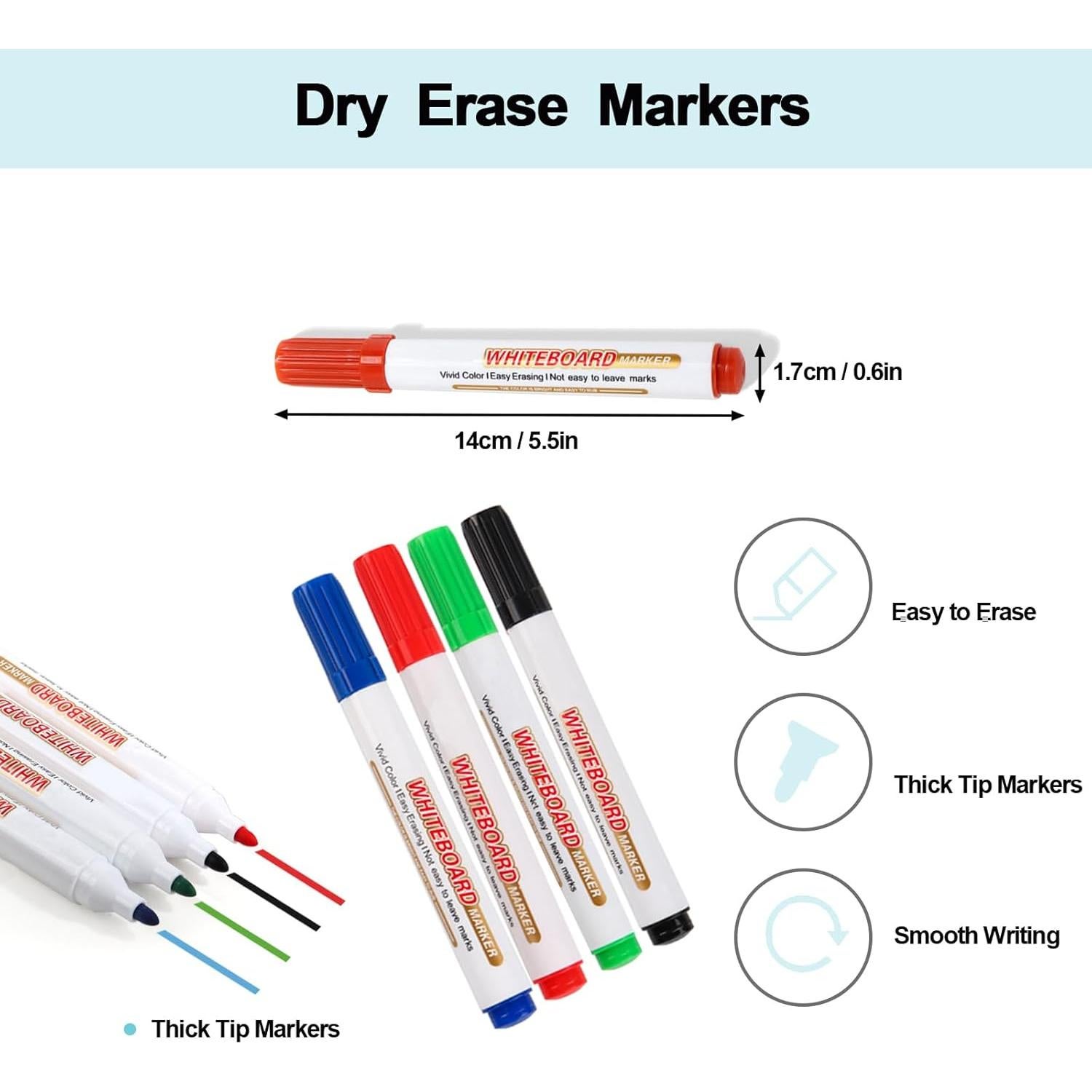 Juego de 12 Marcadores Borrables Czmag con Soporte Magnético