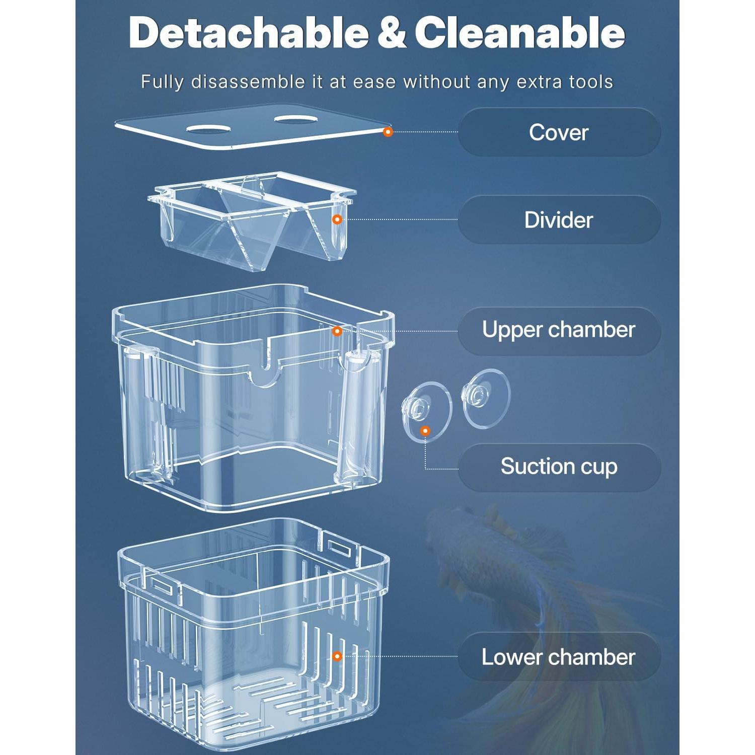 Caja de Cría de Peces Pawfly Pequeña 8.6x7.4x11.4 cm