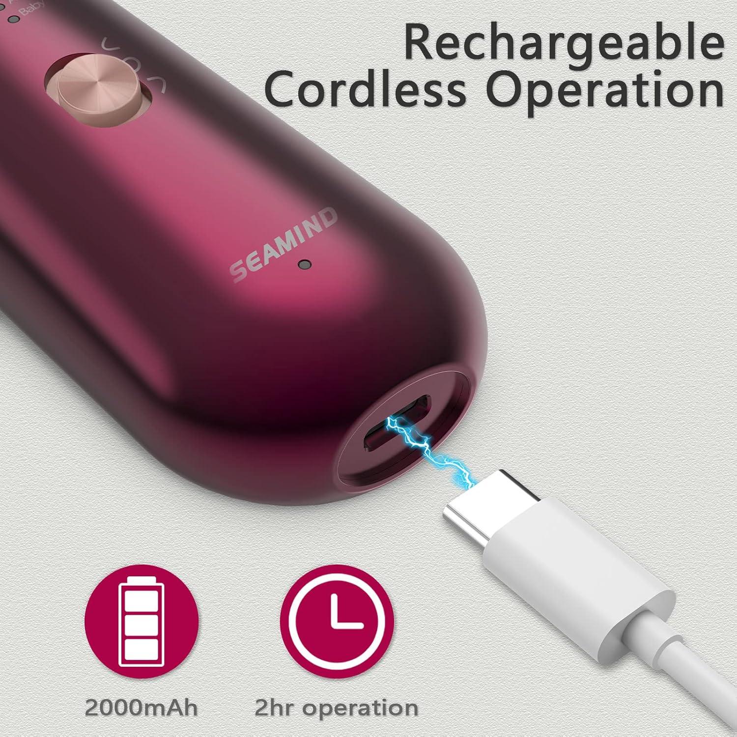 Juego de Manicura y Pedicura SEAMIND - Cortador Eléctrico Inalámbrico 5 Velocidades